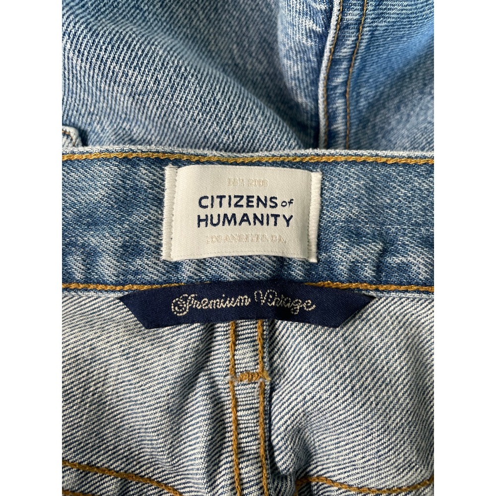 NEW Citizens of Humanity Lindz Lowrise Straight Jeans 27 Medium Wash Distressed - Picture 6 of 11